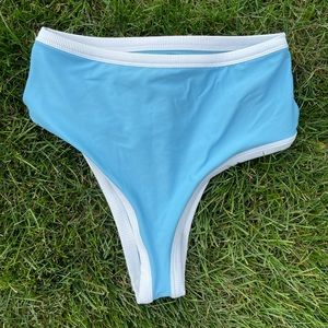 Light Blue Aerie High Waisted Swim Bottoms